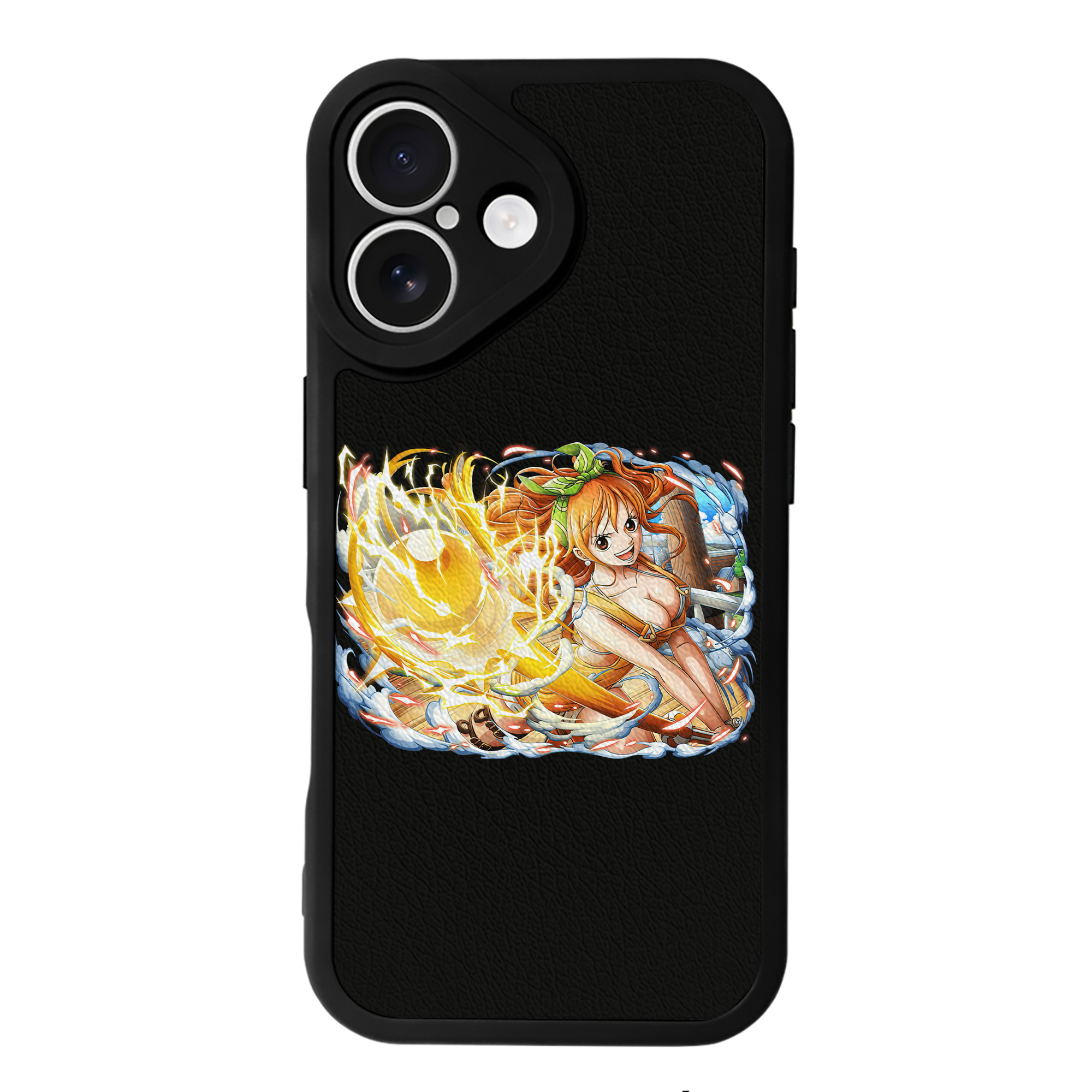 （画像用） ワンピース ナミ ONE PIECE Nami 【iPhone 16シリーズ対応】シリコンスマホケース（レザー調） 材質：シリコン